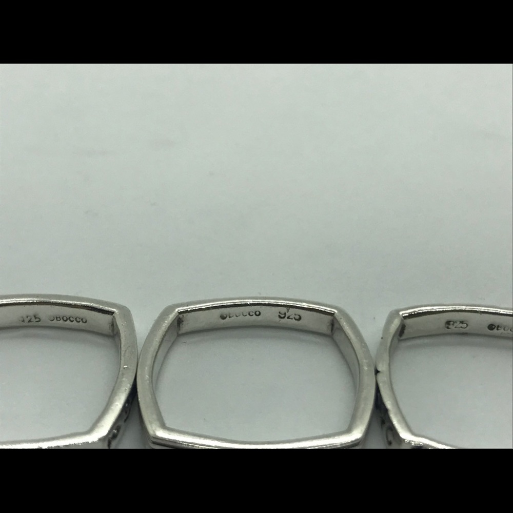 925 Sterling Silver Obocco Trio Stackable Ring - image 6